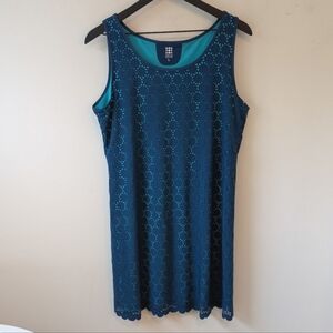 Title Nine Women's Teal Blue Nimblene Eyelet Athletic Dress Large